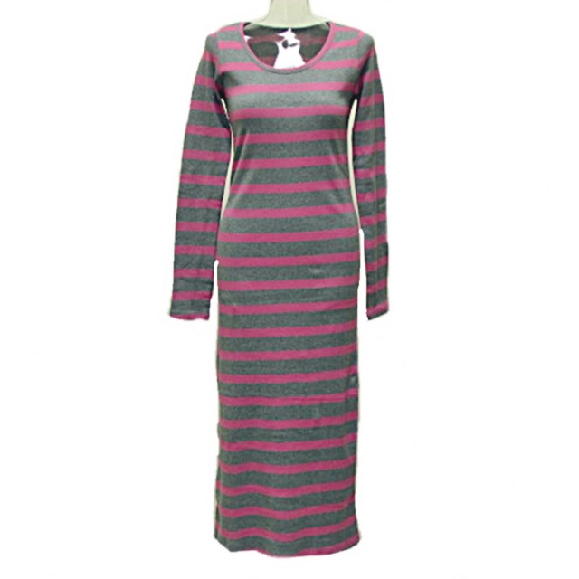 太ボーダーロングワンピース