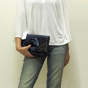 Cachellie（カシェリエ）サテンビーズ２WAYクラッチバッグ