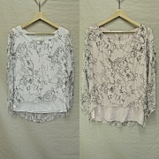 【IMPORT】インポート　イタリア製　シルク花柄ブラウス