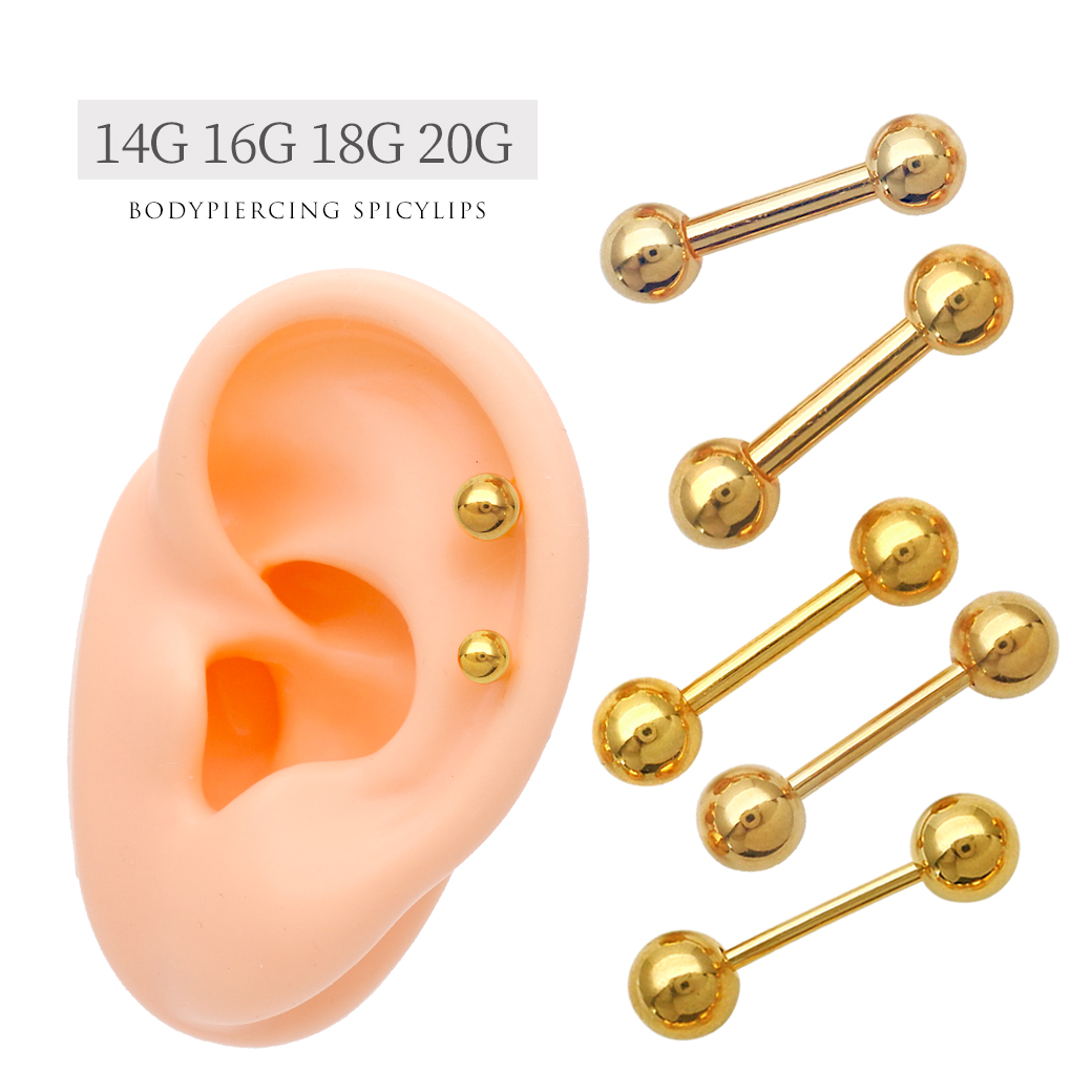［14G 16G 18G 20G ］数点買い多★デイリー使いに最適！GOLD シャフト 軟骨ピアス ボディピアス［SS] G-10