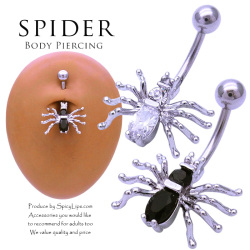 [14G ]個性的なデザインでインパクトを狙う★スパイダー ★spider へそピアス ボディピアス 1037