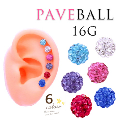 ［16G］簡単可愛い！◆シャインコーティングパヴェキャッチ◆ パーツ キャッチ ラインストーン 軟骨ピアス へそピアス ボディピアス 3001