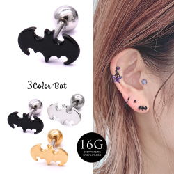 ［16G］合わせやすい★ちびBATモチーフこうもり 軟骨ピアス ヘリックス ボディピアス 0402