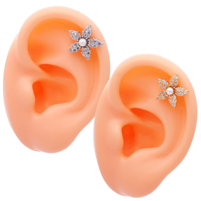 14G 16G］大きめフラワーで華やか上品な印象に♪flower パール