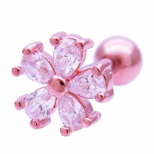 14G 16G］清楚で上品な印象のキュービックジルコニアフラワー お花