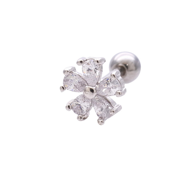 14G 16G］清楚で上品な印象のキュービックジルコニアフラワー お花