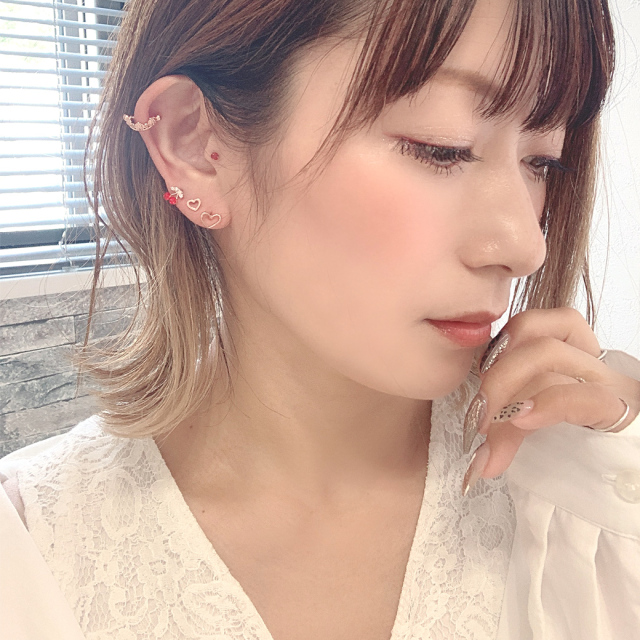 16G］ちびクラウン ×ちびクロス 繊細なデザイン シールドバーベル