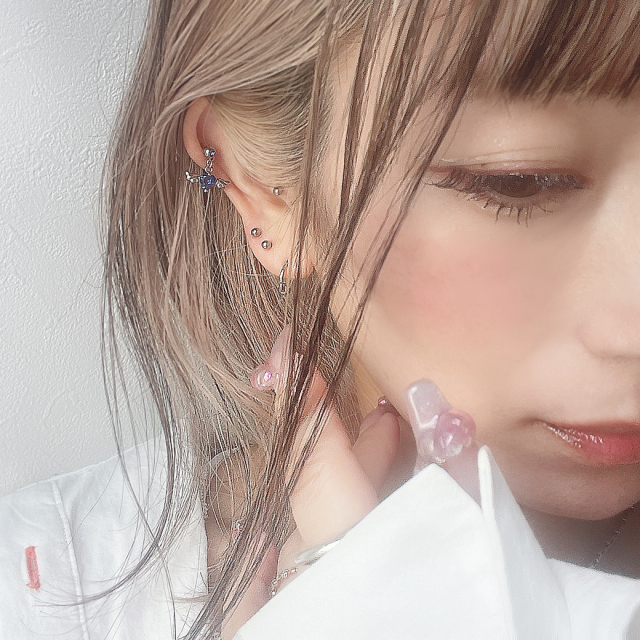 【爽やかなピンクとブルーの存在感◎】CHANEL ピアス シャネル CHANEL ピアス ココマーク CCマーク ゴールド ピンク