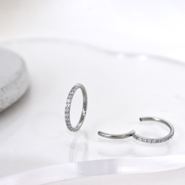 16G ］ワンタッチ で楽らく装着♪ストーン付 セグメント リング 軟骨