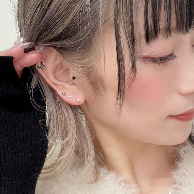 【専用です】14kgf♦︎ブレスレット＊ピアス 軟骨ピアス 14g 16g 18g 4種類 星 月 ハート 丸 片耳用 ボディピアス