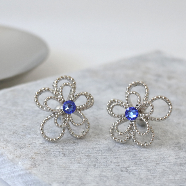 14G 16G ］存在感のある大きさが可愛い繊細なミル打ち風フラワー