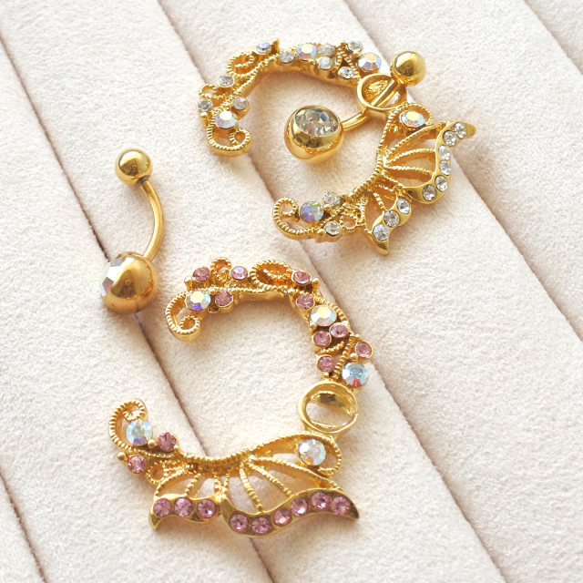 14G ]コーデに差をつける！ラグジュバタフライボディピアス0090<BR>