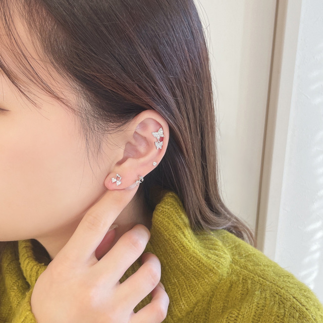 14G 16G ］連れて歩きたくなる可愛さ♪ ゆらゆら揺れる2連 バタフライ