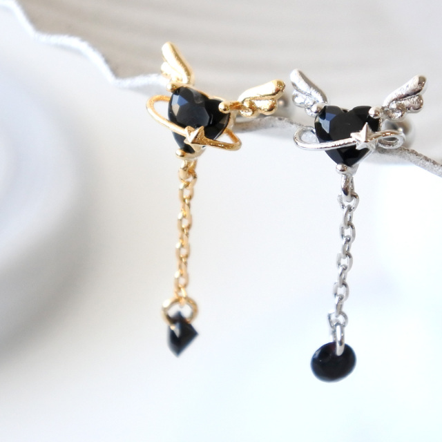 16G ］華奢だから合わせやすさ抜群 BLACK ハート ×スター ウイング