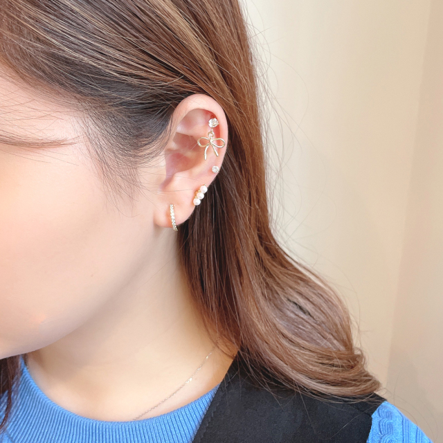 16G ］小粒 3連 デザイン ストレート 軟骨ピアス ヘリックス ボディ