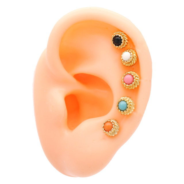 16G14G］こなれ感upエスニック調☆GOLDシャフト軟骨ピアスボディピアス