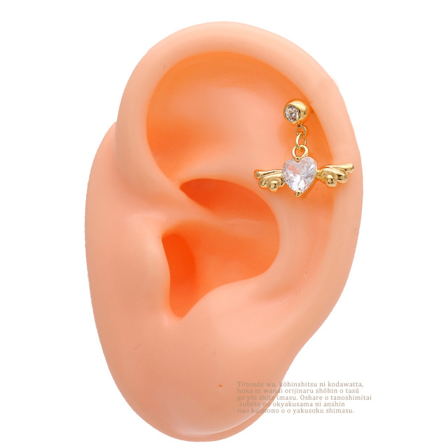 16G 14G ］ゴールド登場！へリックスや耳たぶにもおしゃれ♪CZハート