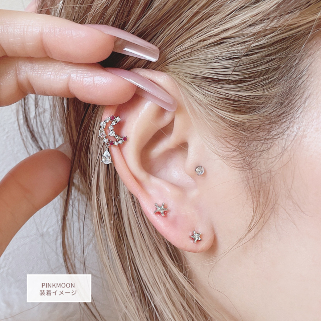 14G 16G ］デザイン選べる！ゆらゆら可愛い 2COLOR ムーン ジュエル 月