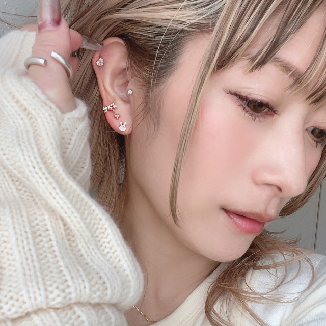 14G 16G ］リボン ×ハート が可愛い♪ 大人ガーリー デザイン ちび