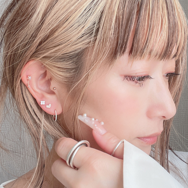 16G ］華奢なディテールが女の子らしい リボン ×パール デザイン