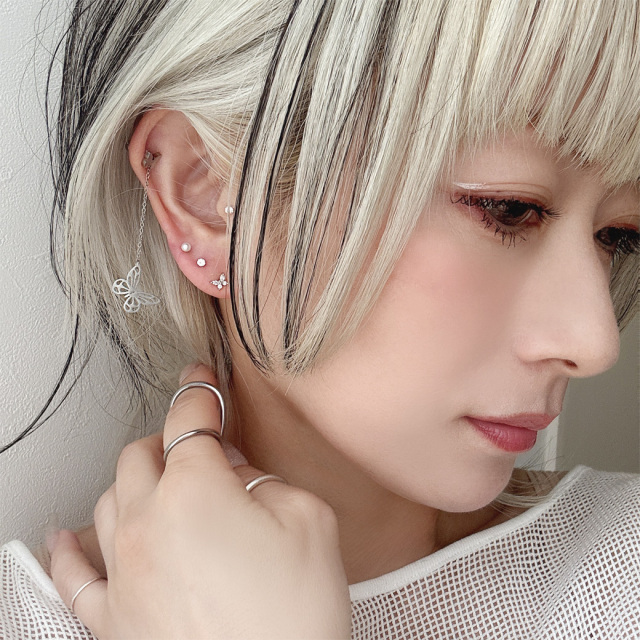 14G 16G ］オールステンレス素材が嬉しい！ バタフライ モチーフ