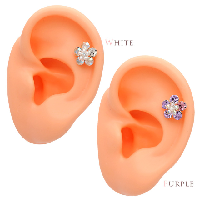 14G 16G ］コロンとしたフォルムが愛らしい♪ 立体 フラワー