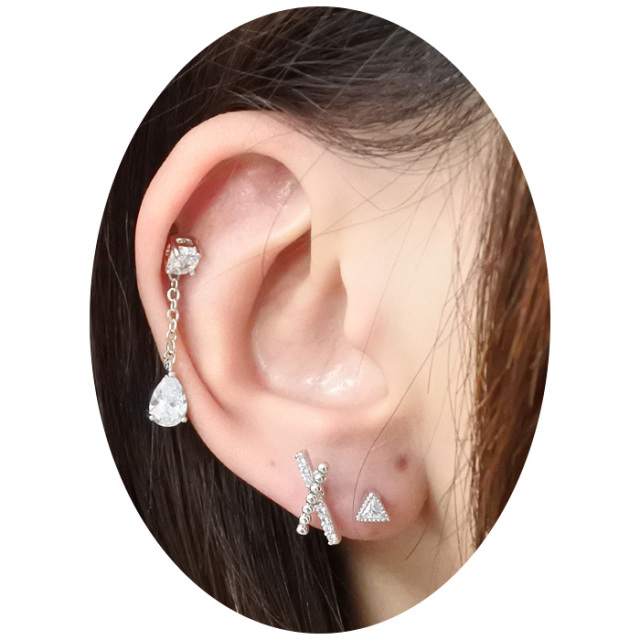 ティアドロップ型ピアスとネックレスセット ネックレス ピアス ダイヤモンド ティアドロップ セット