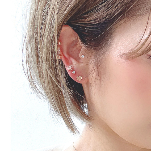 16G］デイリーで使えるデザイン METALHEART シンプル メタル ハート