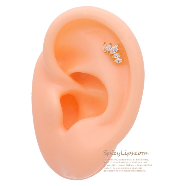 14G 16G］控えめなサイズが愛らしい存在感。リーフ キュービック