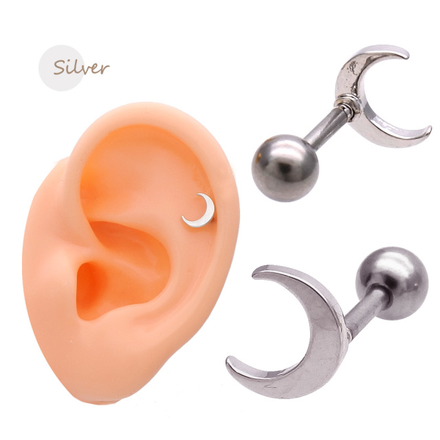 いちご.+:。M01843 ● 1129 オモテサンドウレカン ピアス 14G 16G］ツヤのある光沢感が大人可愛い ちびMETALMOON メタル