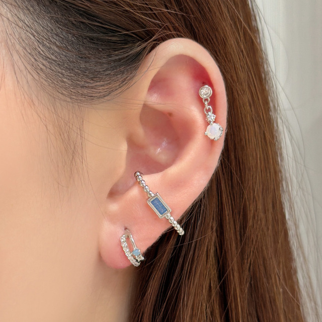 14G 16G ］イヤーカフ 風デザイン ブルー が涼しげで洗練された印象に