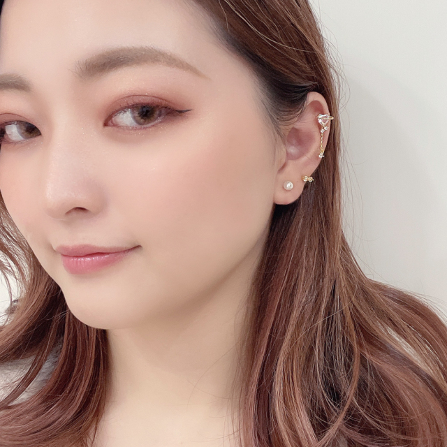 星とハートのピアス 未使用品 極美品 kiehtova｜ROUND HEART HOOP PIERCE ピアス ハートモチーフ