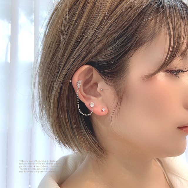 16G］華やかで愛らしい表情にしてくれる。ハート ×ラウンド 2つの