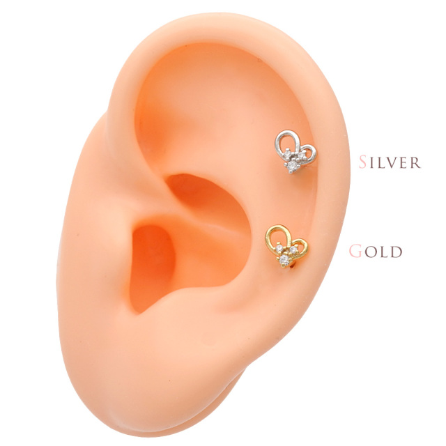 14G 16G ］さりげないサイズ感ながらも繊細なキュービック ハート