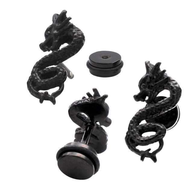 16G］BLACK ユニセックスで楽しめる個性派軟骨ピアス。繊細なデザイン