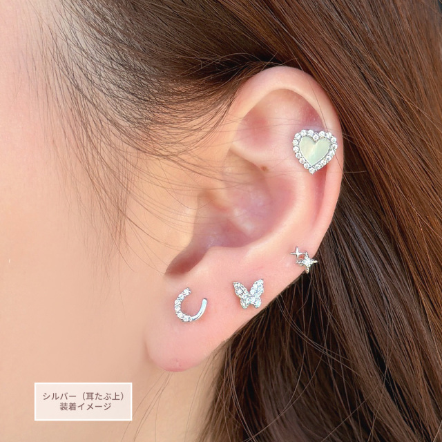 14G 16G ］敷き詰められたCZ が光を受けて美しくきらめくバタフライ
