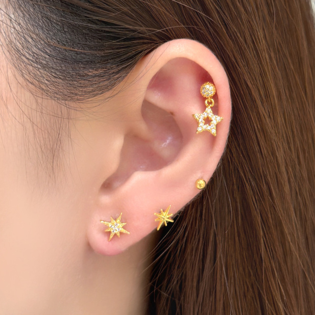 16G ］ ひとつで存在感たっぷりパヴェ スター が目を惹くチャーム
