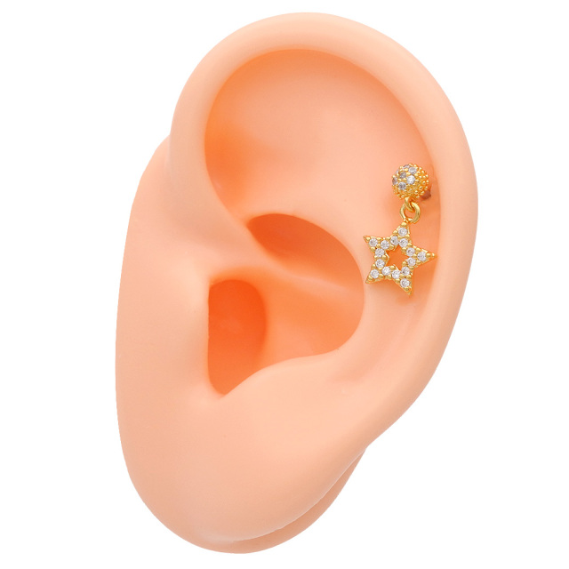 16G ］ ひとつで存在感たっぷりパヴェ スター が目を惹くチャーム