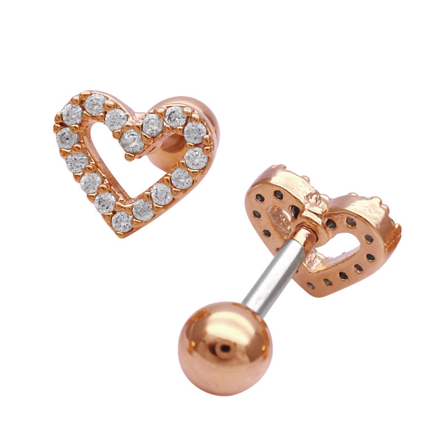 14G 16G ］女のコらしさが際立つ♪CZ オープンハート モチーフ