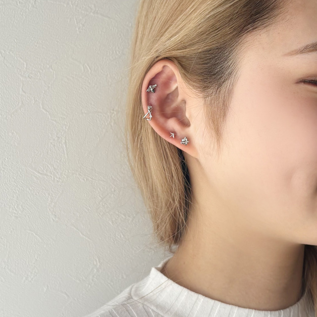 14G 16G ］コーデにパンチを効かせるスタッズ スター デザイン