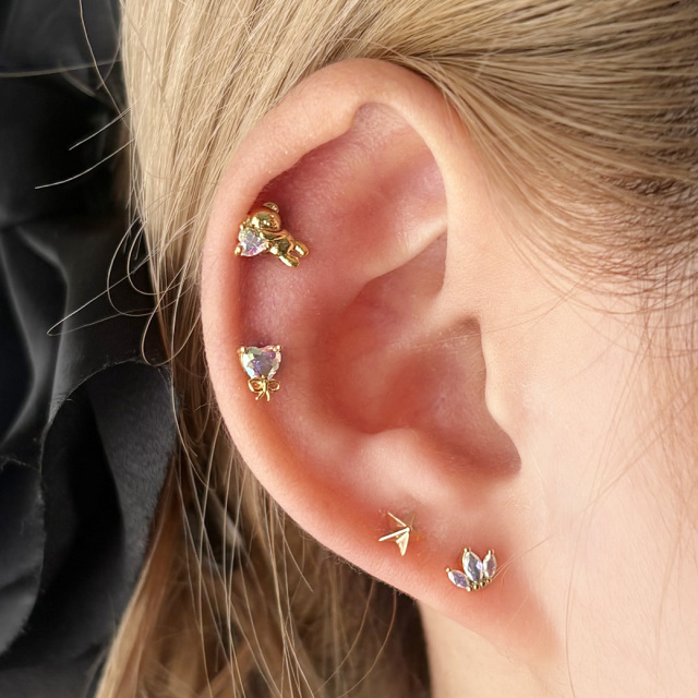 14G 16G ］コーデにパンチを効かせるスタッズ スター デザイン