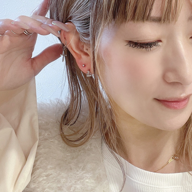 14G 16G ］オールステンレス素材 メタル クロス cross 十字架 チャーム