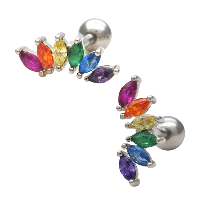 16G ］虹色のように並べたキュービックが可愛い リーフ デザイン 軟骨