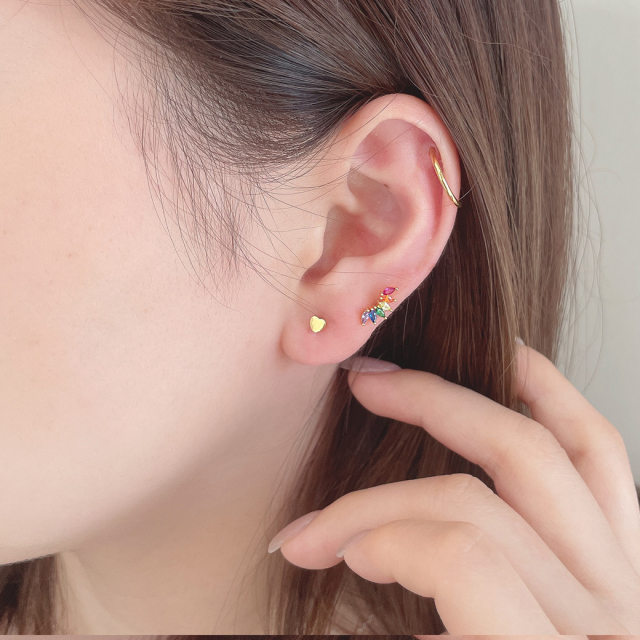 16G ］虹色のように並べたキュービックが可愛い リーフ デザイン