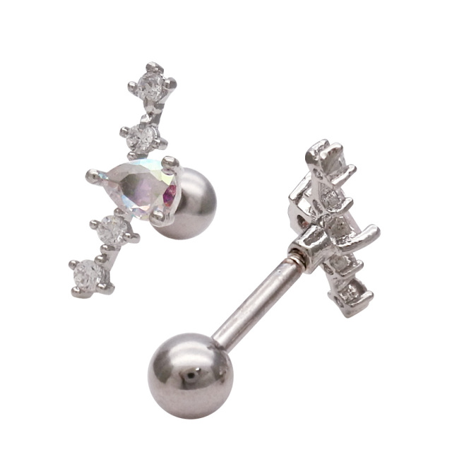 14G 16G ］大人可愛い表情変わるオーロラ キュービック ストレート