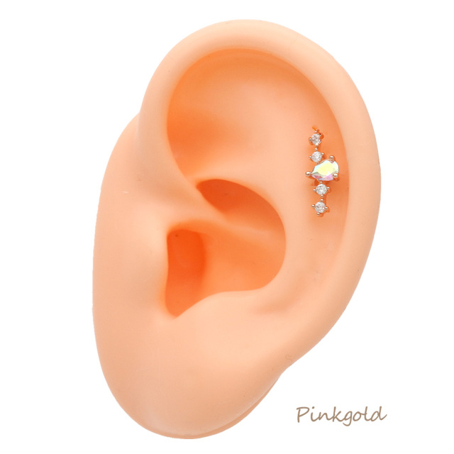 14G 16G ］大人可愛い表情変わるオーロラ キュービック ストレート