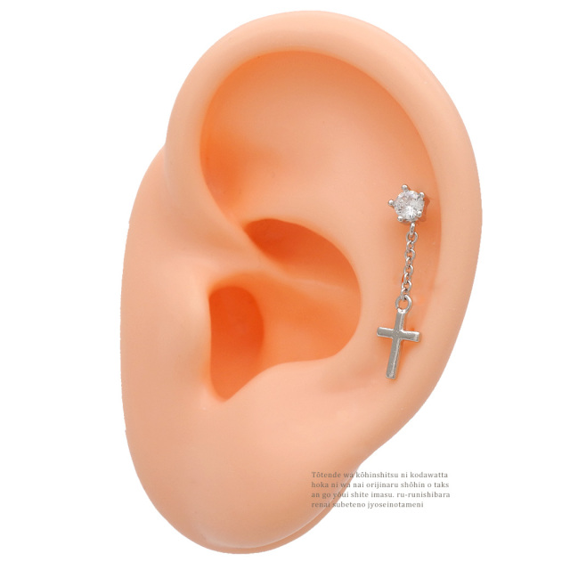 14G 16G ］キュービックと揺れる クロス が大人の女性にぴったりな繊細