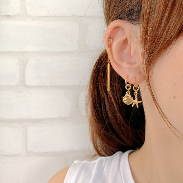 16G］ゆらゆら♪ビジュー×スティックロングピアス。技ありフォルムで1