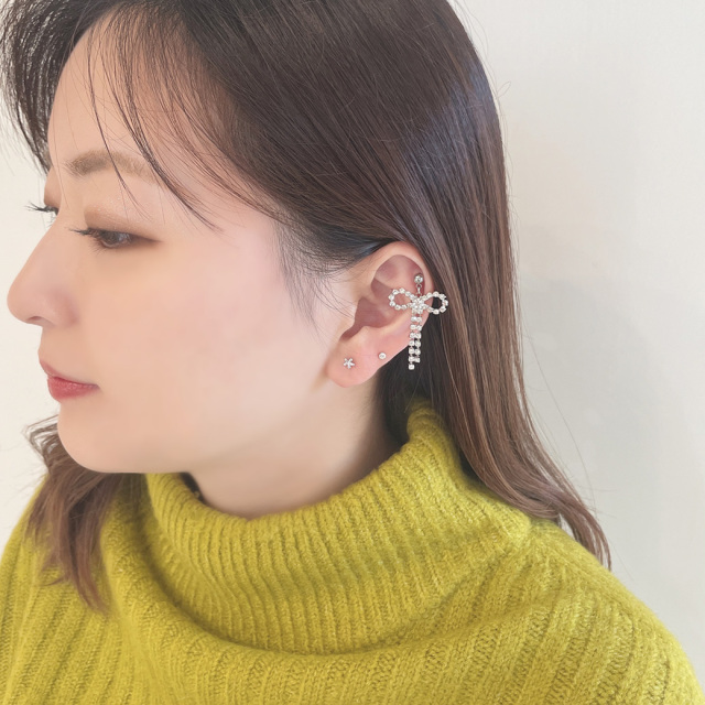 ピアス　刻印 ラインストーン ラインストーン ネジ式ピアス 3点セット[品番：AGCW0005376]｜SUNSHINE