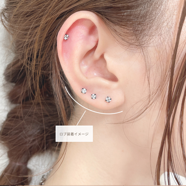 16G ］ワンタッチ式 ピンタイプ シンプル 定番 3mm CZ サージカル